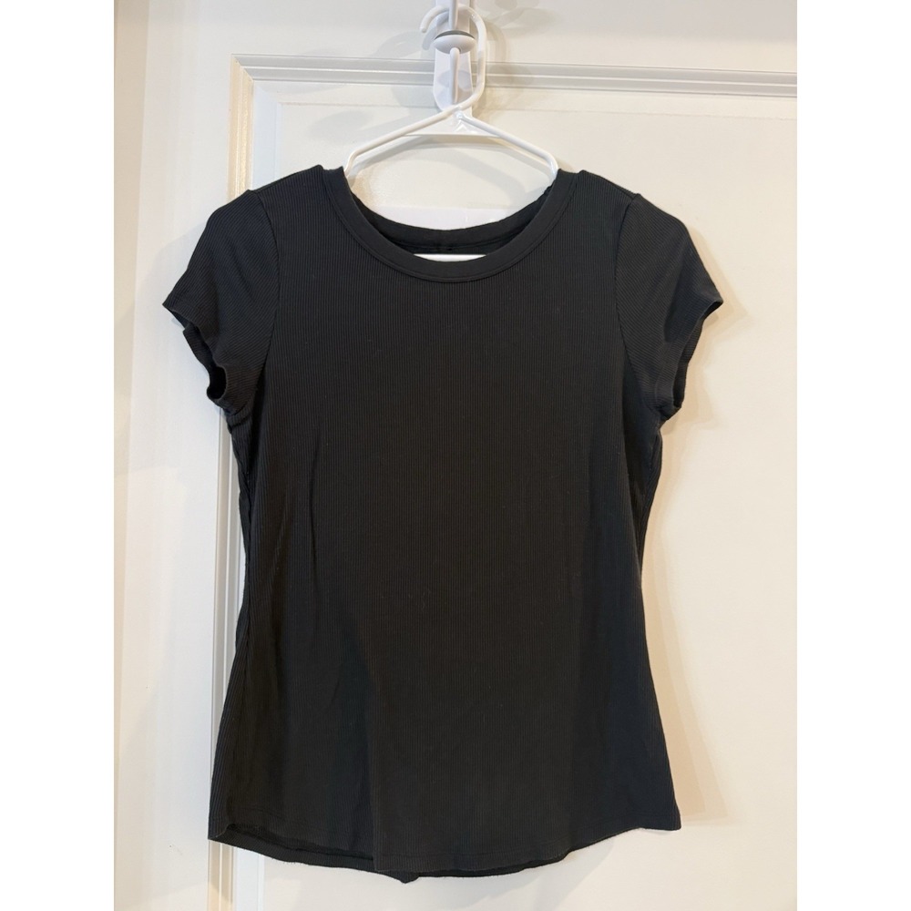 American Eagle Soft Sexy Rib Tee Shirt Black Short Sleeve Womens Small